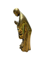 Solid brass bronze buddha monks 2pcs set home decor display decorative tabletop countertop design