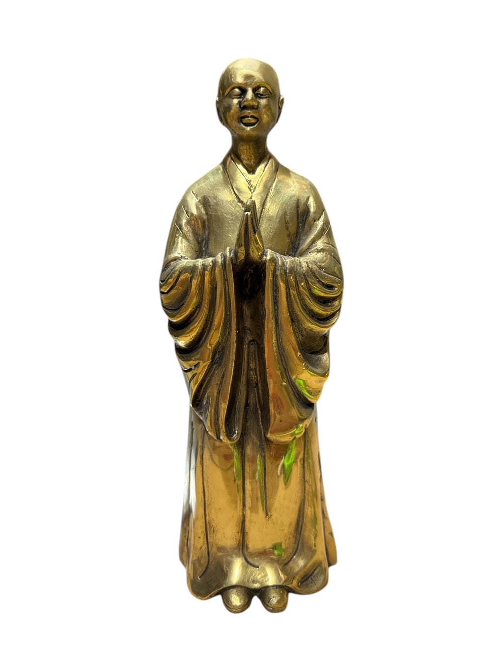 Solid brass bronze buddha monks 2pcs set home decor display decorative tabletop countertop design