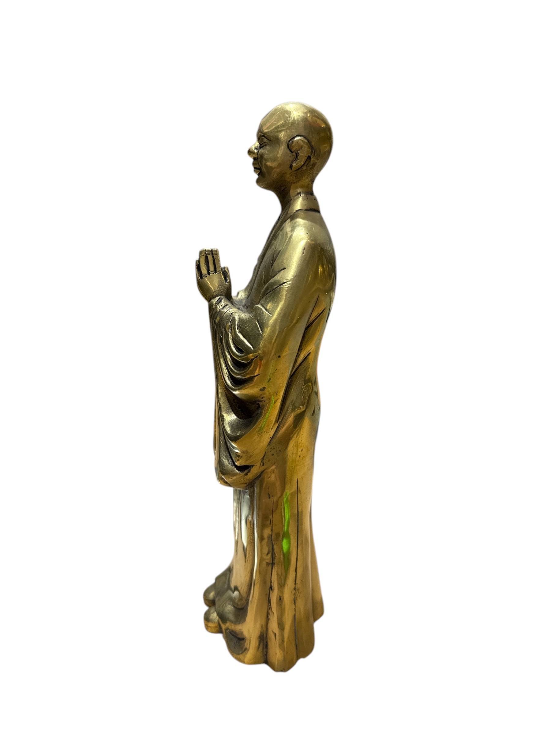 Solid brass bronze buddha monks 2pcs set home decor display decorative tabletop countertop design