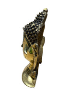 Brass bronze gold console tabletop buddhist buddha head statue home office religious decoration statue