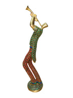 Beautiful modern musician various musical instruments brass bronze color stone sculpture showpieces set of 3pcs home decoration