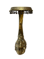 Small antique look brass bronze counter console coffee top tribe designed fish statue home office religious decoration