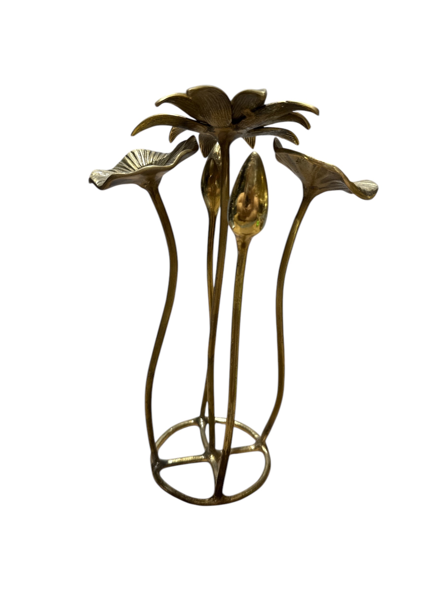 Hand crafted high-quality brass bronze leaf flower display home office tabletop dining table decoration