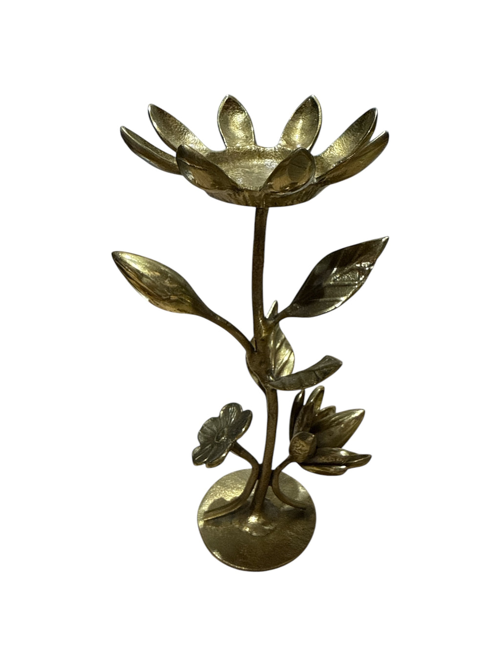 Solid brass bronze candle holder flower 2pcs set home décor display decorative tableware countertop design
