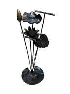 Hand crafted high-quality brass bronze black leaf flower display home office tabletop dining table decoration