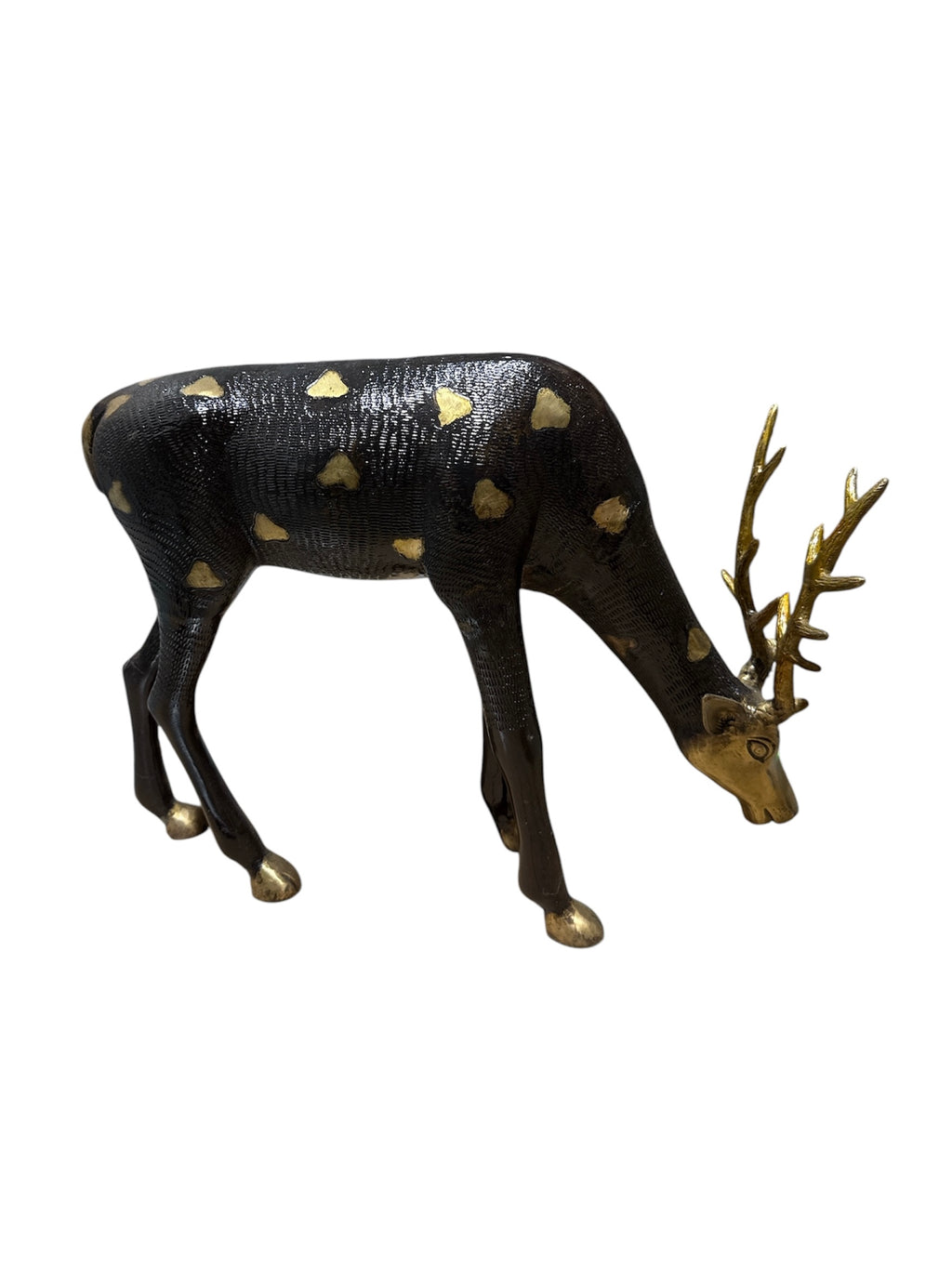 Elegant brass deer 2pcs set colour handcrafted restaurant office home living room welcome decorative showpieces