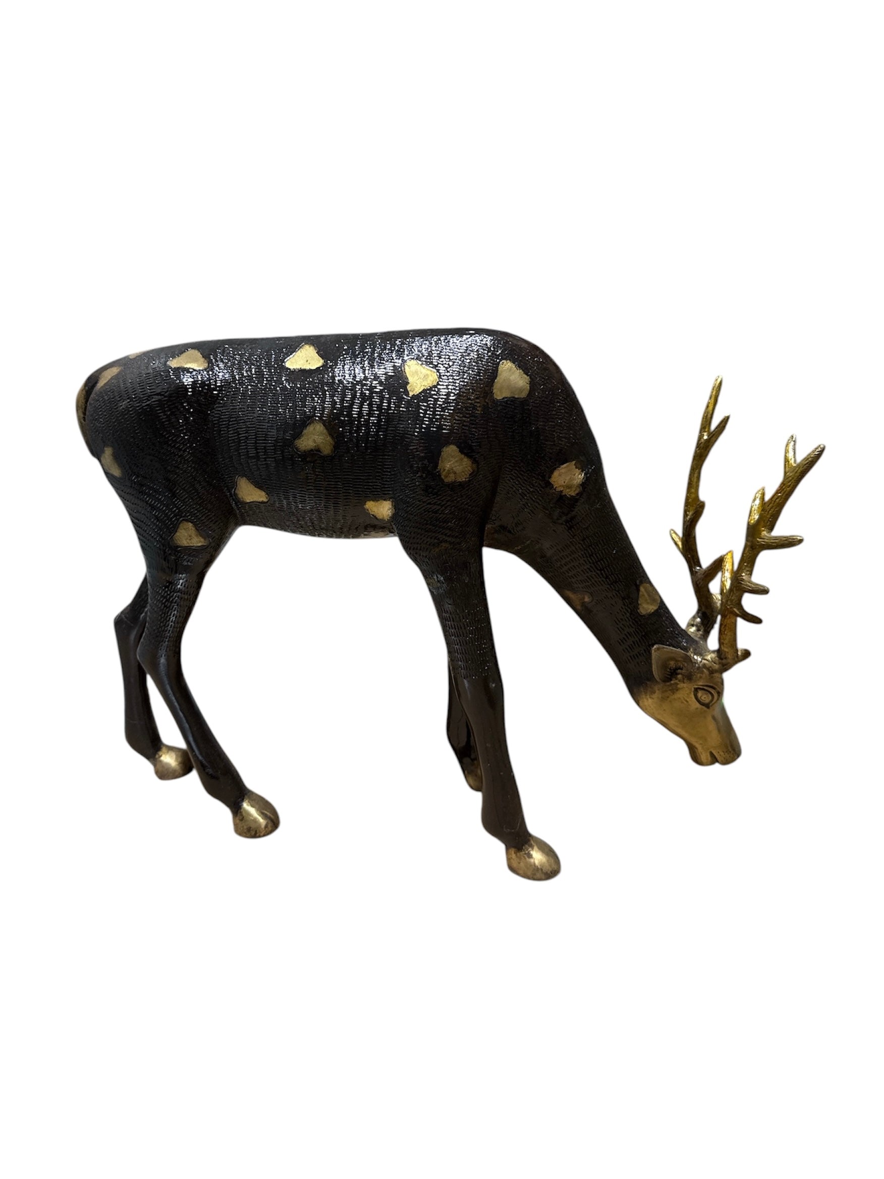 Elegant brass deer 2pcs set colour handcrafted restaurant office home living room welcome decorative showpieces