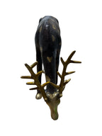 Elegant brass deer 2pcs set colour handcrafted restaurant office home living room welcome decorative showpieces