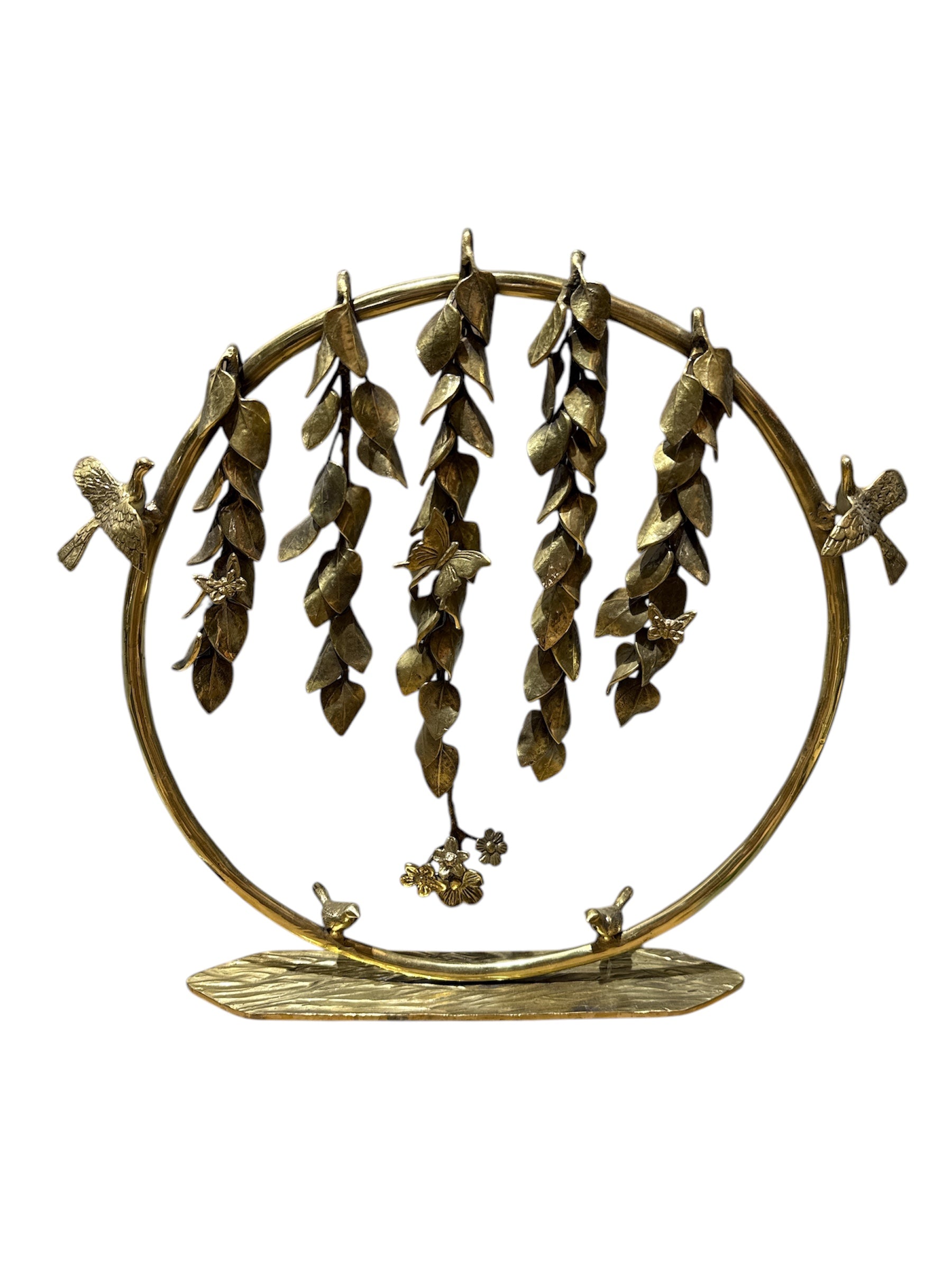 Hand crafted high-quality brass bronze gold leaf flower table-top display Décor home office restaurant