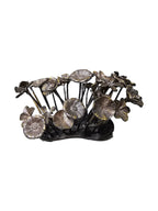 Hand craft high-quality brass bronze black leaf flower display home office tabletop dining table decoration