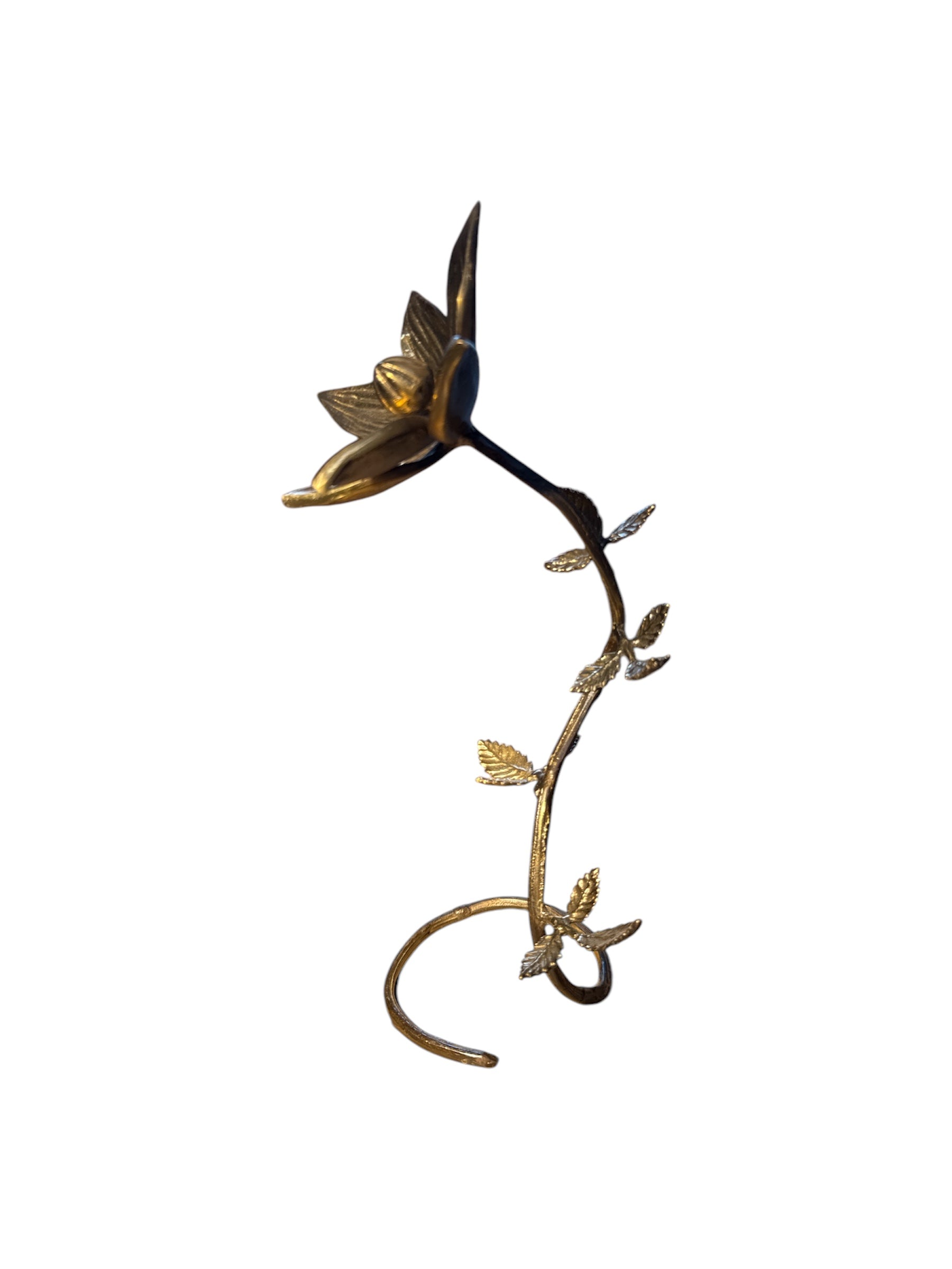 Hand crafted high-quality brass bronze leaf flower display home office tabletop decoration