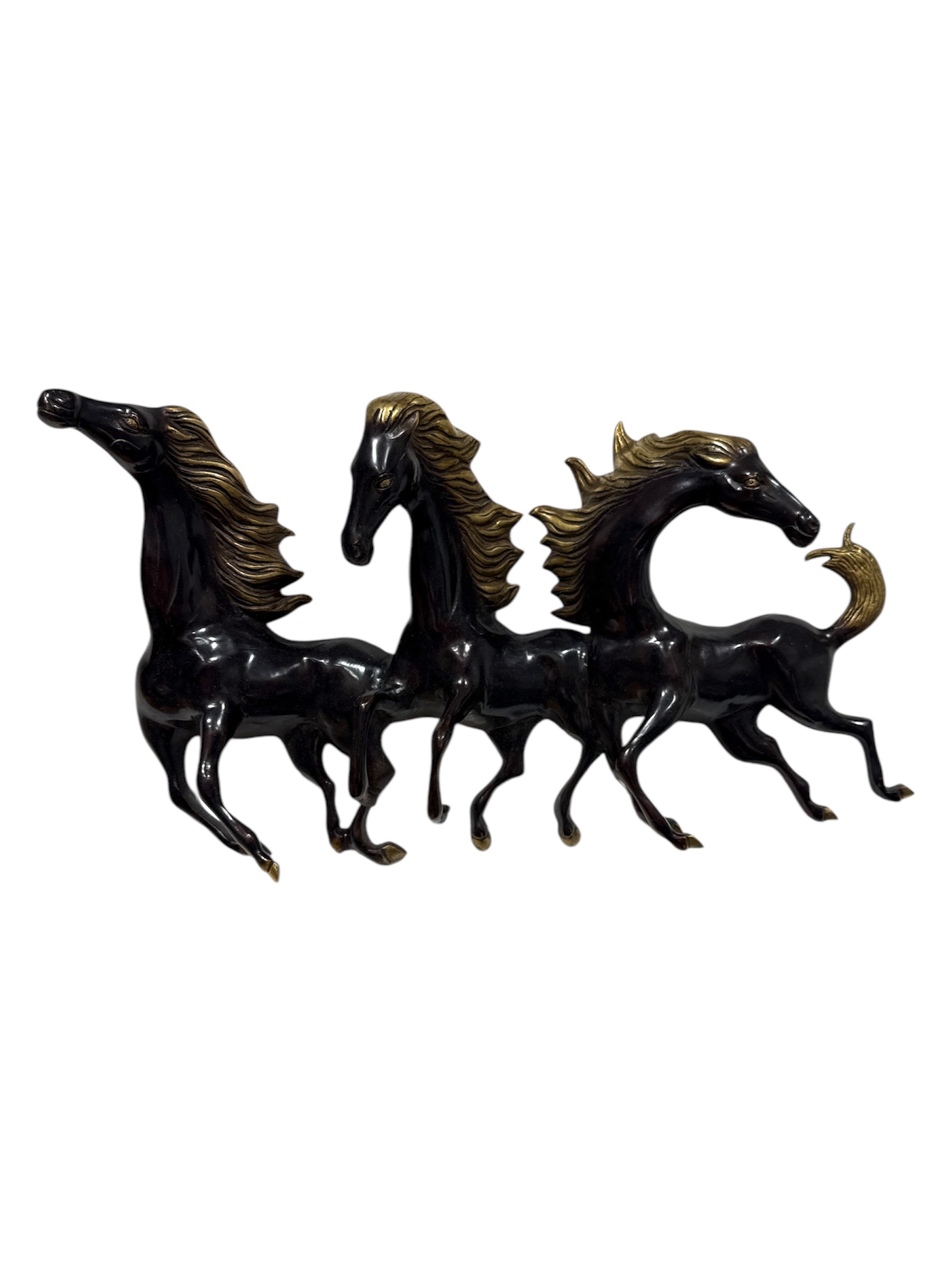 Wall mount lucky horse design brass bronze statue for office home display decoration