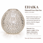 EHAIKA Diamond Grace Glass Vase - India Mouth-blown Handmade
