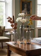 EHAIKA Clear Brown Color Irregular Shape Glass Vase – Modern Livingroom Tabletop Home Décor