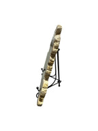 Fossil petrified wood slice on metal holder office desktop showpiece tabletop decoration home interior design perfact gift