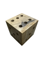 Real fossil petrified-wood stone dice showpiece for home office decoration design in Singapore