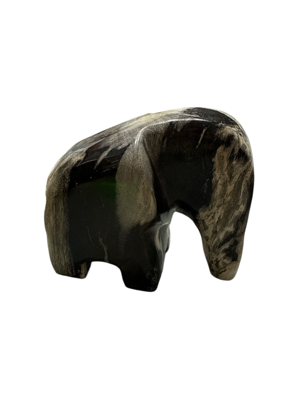 Authentic fossil petrified-wood stone elephant showpiece for home office counter top decoration in Singapore