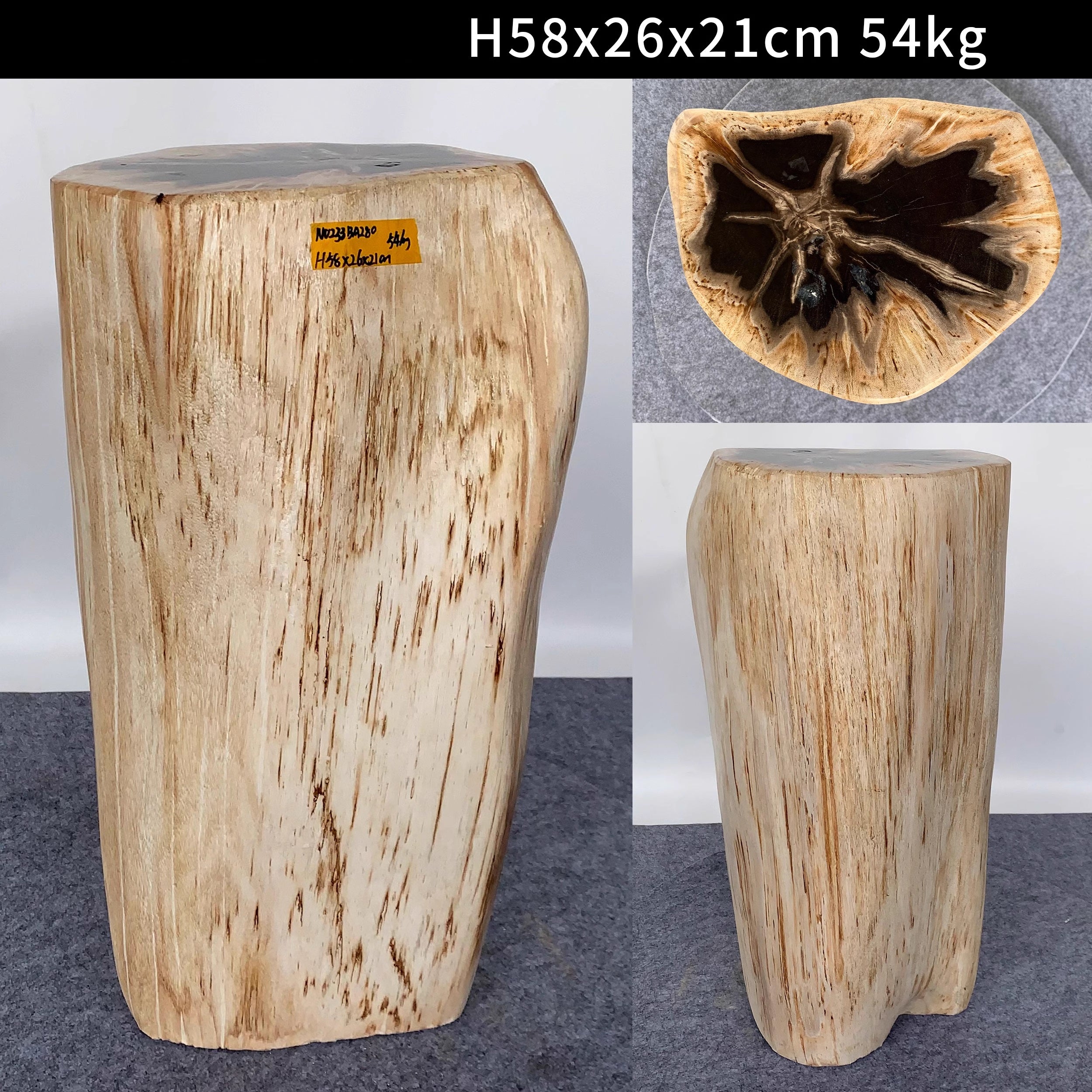 Pedestal Natural Fossil petrified-wood stone log block stand showpiece for decoration home interior design