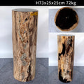 Pedestal Fossil petrified wood stone log block stand showpiece pedestal for decoration home interior design in Singapore