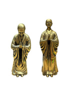Solid brass bronze buddha monks 2pcs set home decor display decorative tabletop countertop design