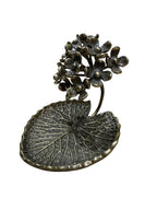 Solid brass bronze golden leaf flower tabletop jewelry display bowl bracelet earring necklace ring