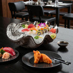 EHAIKA Seashell Wine Chiller / Sashimi Serving Platter  - Dinner Party, Artisanal Aluminium Dinning Tableware