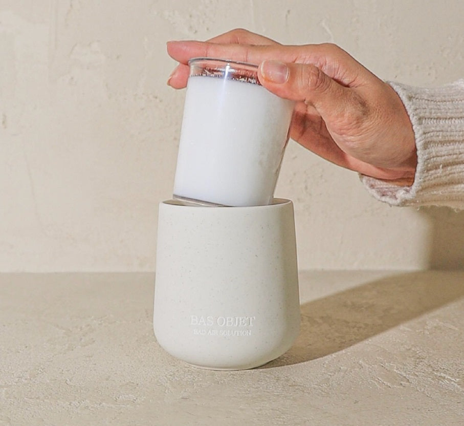 BAS OBJET Air Deodorizer / Reed Diffuser / Odor Eliminator 150G (Solid Type) With Ceramic Container - Made in Korea