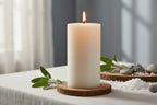 EHAIKA Sage & Sea Salt Scented Pillar Candle 7.5 x 15 cm – Smokeless, Dripless, 100 hours Long Burning