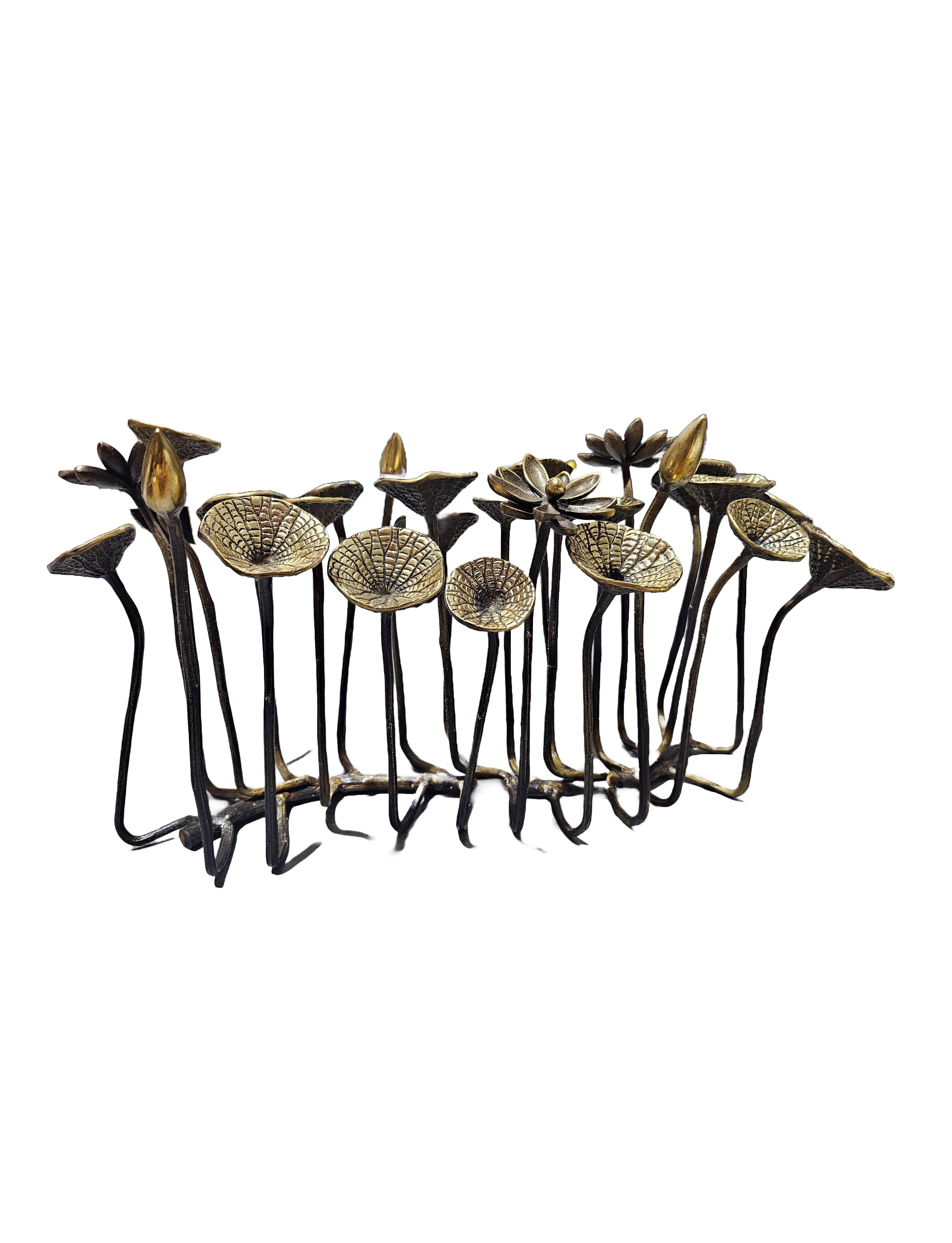 India beautiful brass bronze leaf flower design dinning table top office home display decoration