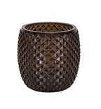 EHAIKA Designer Glass Flower Vase / Pillar Candle Holder, Handmade Diamond Cut Patterned