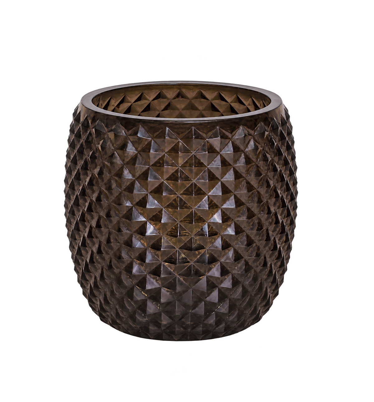 EHAIKA Designer Glass Flower Vase / Pillar Candle Holder, Handmade Diamond Cut Patterned