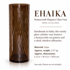EHAIKA Honeycomb Elegance Glass Vase - India Mouth-blown Handmade