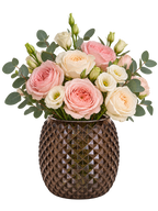 EHAIKA Designer Glass Flower Vase / Pillar Candle Holder, Handmade Diamond Cut Patterned