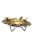 Solid brass bronze home kitchen bowl appliances dinnerware tableware flower bird design