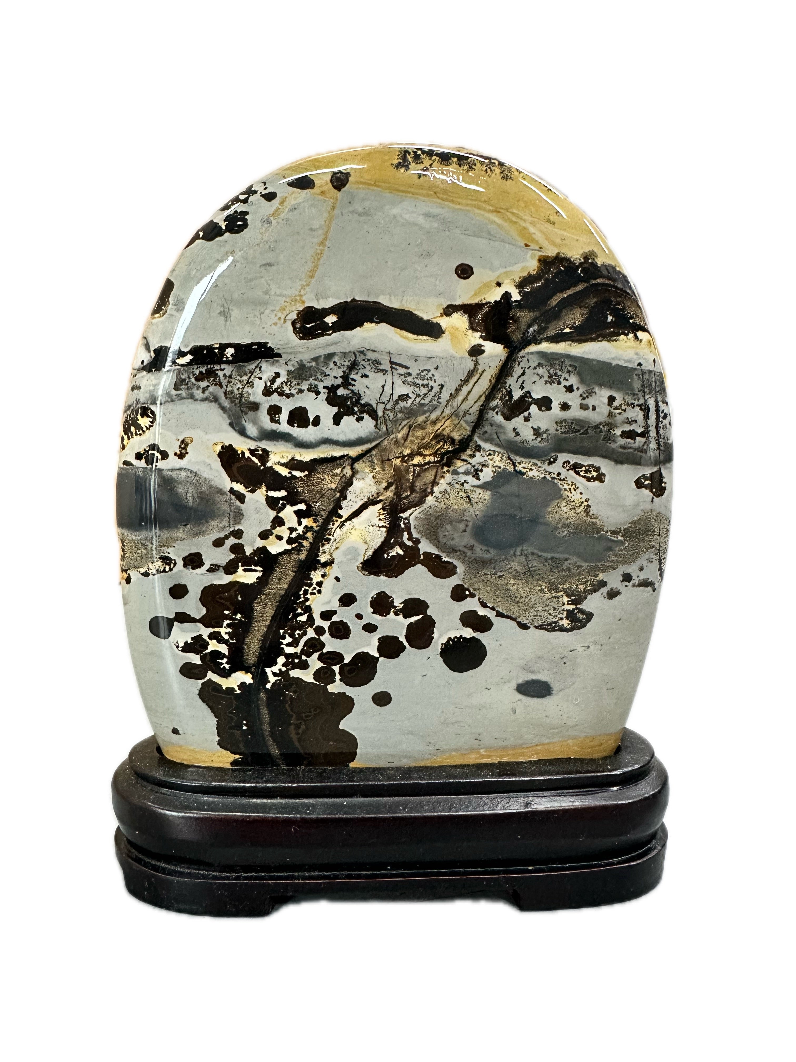 Guangxi Chinese limestone painting stone natural stone ornamental stone grass flower ornaments living room office decoration