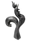 Black Marble Stone Carving Sculpture - Beautiful Rooster Chicken Statue, Home & Office Decoration