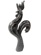 Black Marble Stone Carving Sculpture - Beautiful Rooster Chicken Statue, Home & Office Decoration