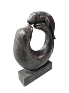 Black Marble Stone Carving Sculpture - Sea Lion Seal Animal, Mother’s Day Gift, Desktop & Tabletop Decoration