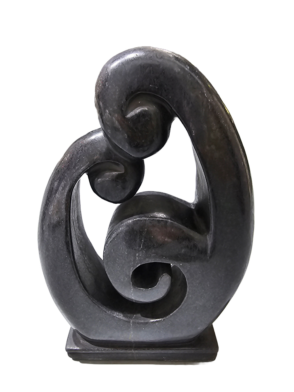Black Marble Stone Carving Sculpture - Lovely Couples Figurine, Valentine’s Day Gift, Desktop & Tabletop Decoration
