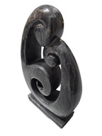Black Marble Stone Carving Sculpture - Lovely Couples Figurine, Valentine’s Day Gift, Desktop & Tabletop Decoration
