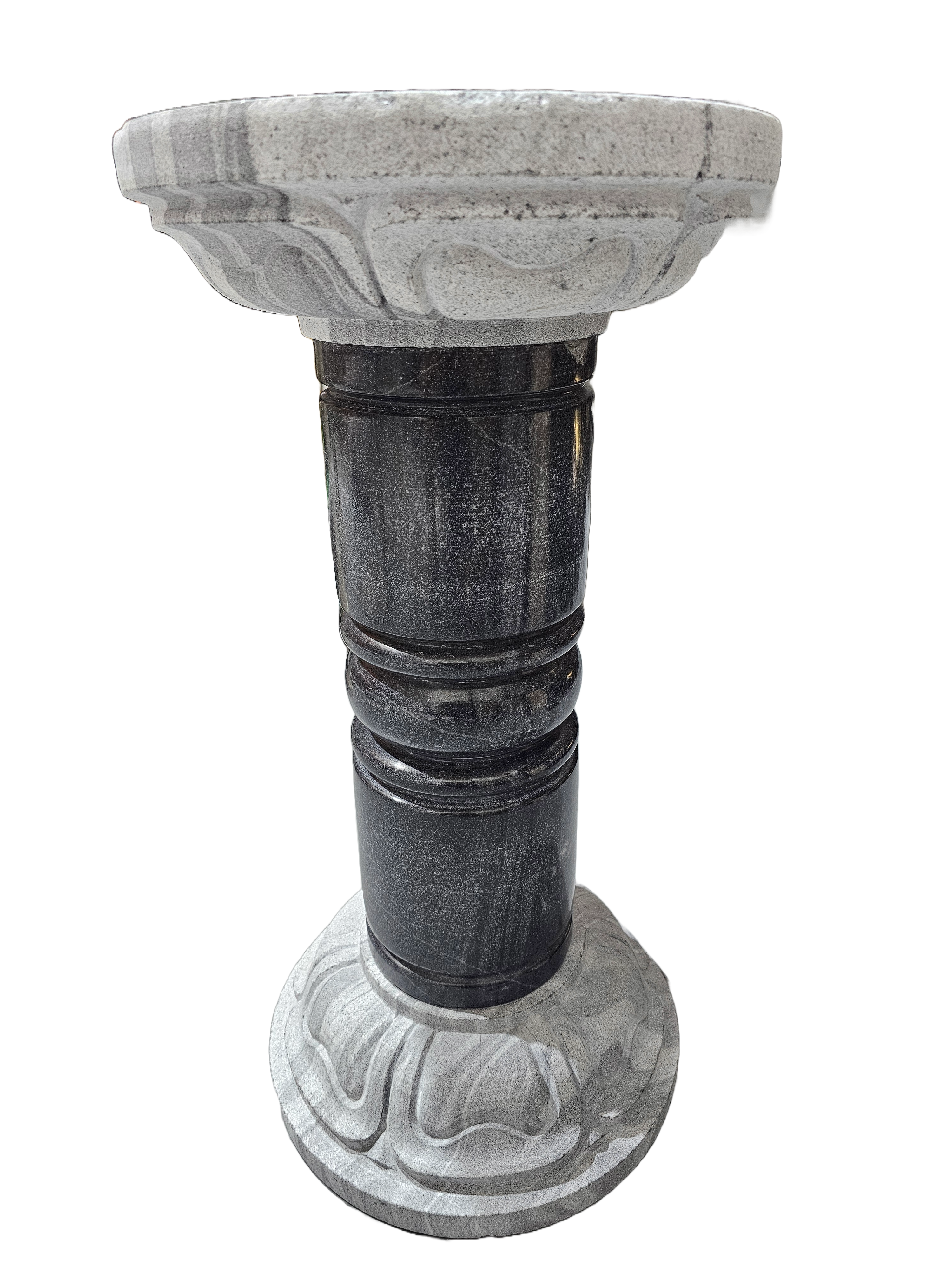 Black marble stone carving sculpture pedestal floor standing office home decoration display stand