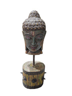 Antique coloured stone Buddha head desktop tabletop countertop home office decoration statue