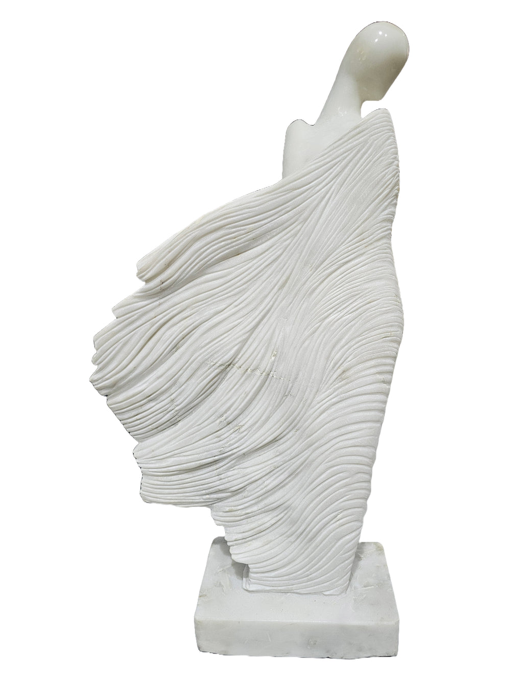 White Marble Stone Carving Sculpture - Beautiful Lady Statue, Office & Home Decoration, Outdoor Garden Display