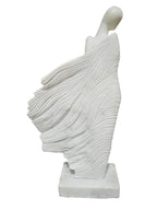 White Marble Stone Carving Sculpture - Beautiful Lady Statue, Office & Home Decoration, Outdoor Garden Display