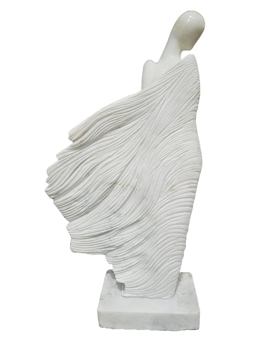 White marble stone carving sculpture beautiful lady woman office home decoration outdoor garden statue