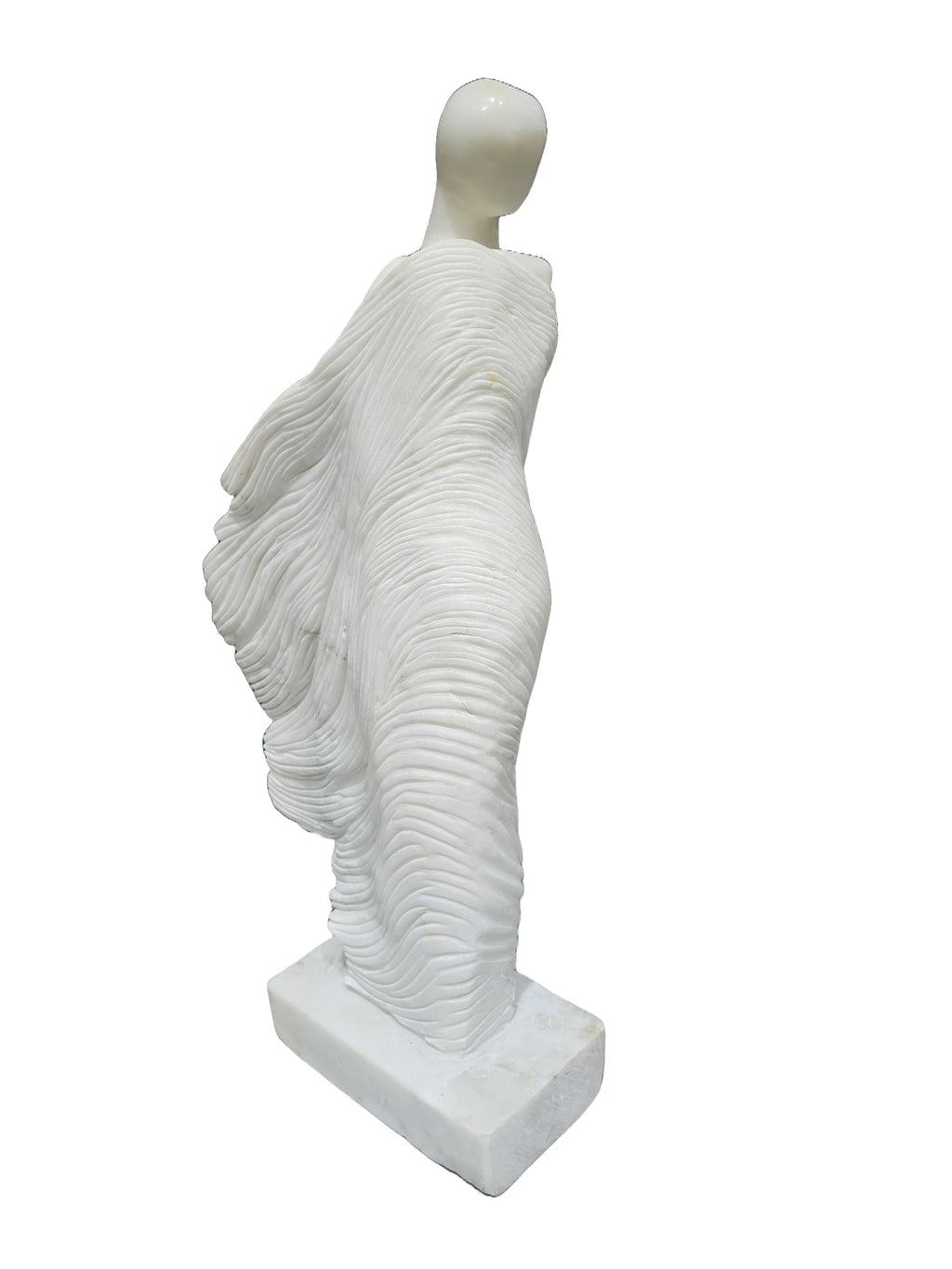 White Marble Stone Carving Sculpture - Beautiful Lady Statue, Office & Home Decoration, Outdoor Garden Display