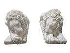 White Marble Stone Carving Sculpture - Majestic Lion Statue, Office & Home Decoration, Outdoor Garden Display