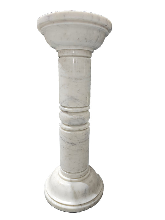 white marble stone carving sculpture pedestal floor standing office home decoration display stand