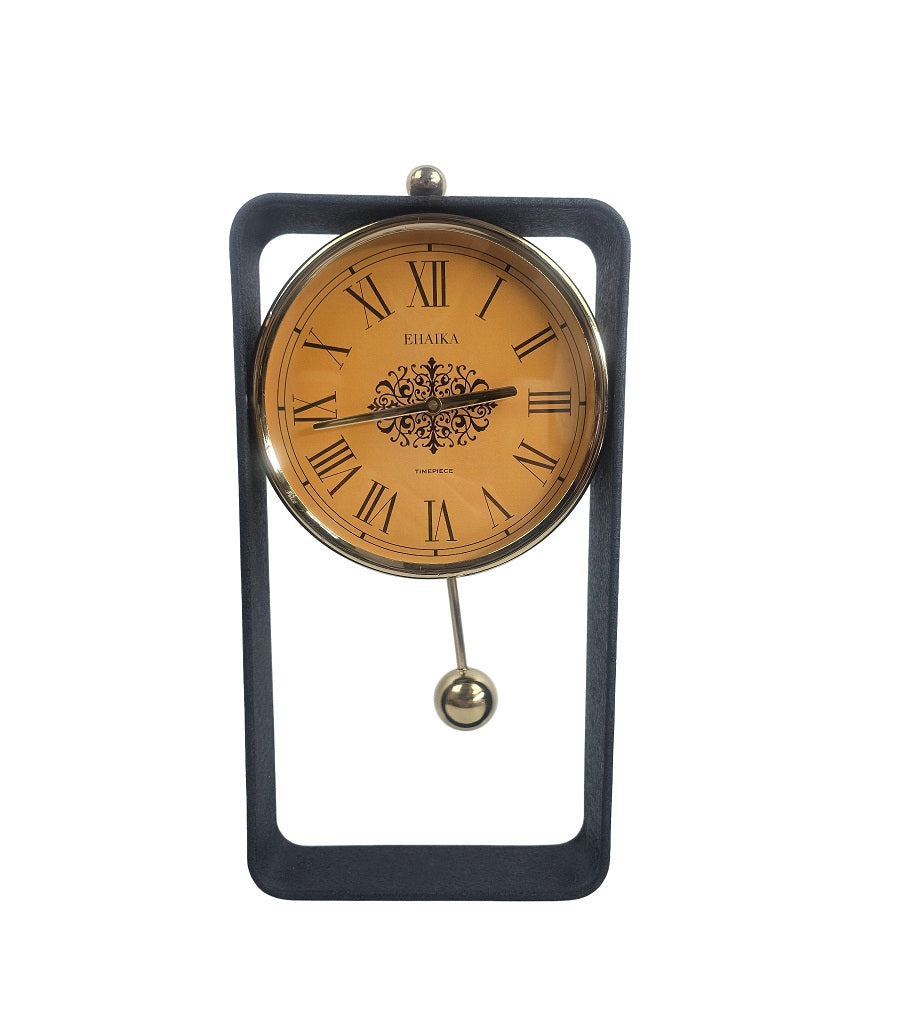 EHAIKA Modern Designed, Vintage Style, Pendulum Wall Or Table Clock With Metal Frame