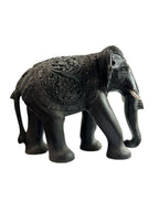 Temple Elephant Statue Wooden Hand Carved Indian Rose Wood Carving Home Decor Gift Sculpture Art